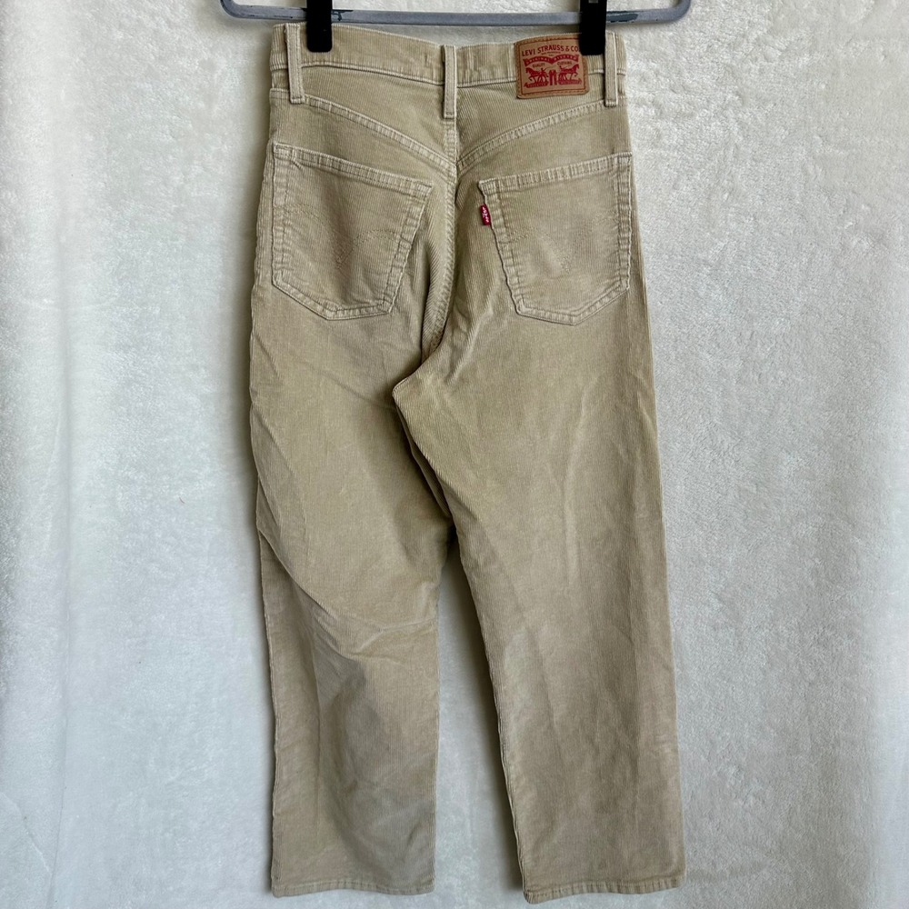 Levi's Ribcage Straight Ankle Corduroy Pants Tan‎ Beige High Rise Womens 27 - Picture 3 of 8